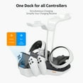 thumbnail image 4 of 4-in-1 Controller Charging Station for PSVR2 and PS5, Dual Charging Dock with VR Headset Display Holder and Headphone Rack, LED-Charging Indicator, AC Power Adapter, RGB Lights, 3 Magnetic Connector, 4 of 8