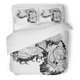 thumbnail image 1 of ABPHQTO Juego de ropa de cama de 3 piezas, tatuaje de flor de pez Koi y dragón para brazo, funda nórdica con 2 fundas de almohada, 1 of 1