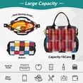 thumbnail image 2 of FORMRS Insulated Lunch Bag for Work School Unisex Large Capacity Cooler with Shoulder Strap, White Checkered Pattern, 2 of 6