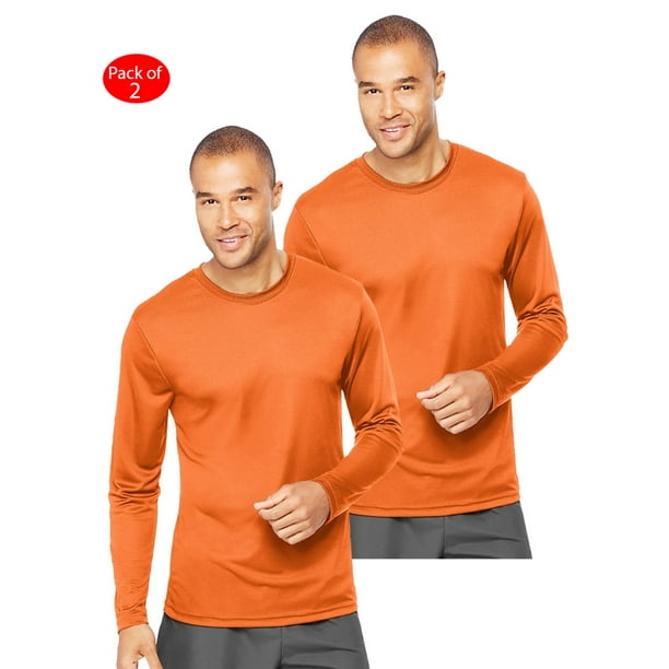 Hanes Hanes Cool DRI; Performance Men's LongSleeve TShirt, Color Safety Orange, Size XL