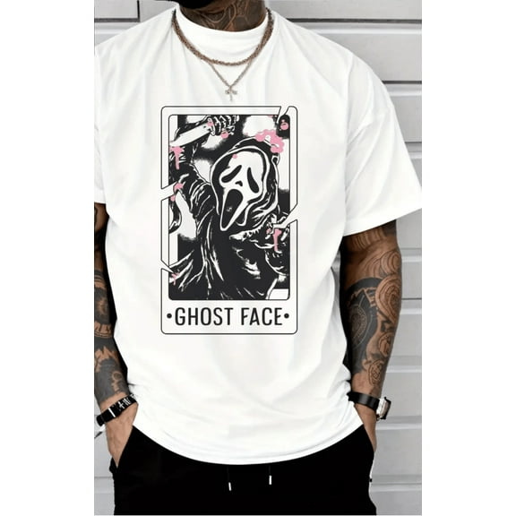 Scream Movie Ghostface Cards And Tarot T-Shirt (Single Piece) 100% Cotton 220g Heavy Cotton T Shirt