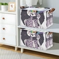 thumbnail image 2 of Yayeee Foldable Storage Basket for Shelves with Handles Set of 2 Waterproof Cloth Bins, White Skeleton, 2 of 7