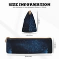 thumbnail image 4 of Naloa Blue Glitter Retro Print Leather Pencil Case - Portable Big Capacity Pencil Pouch Organizer Bag Stationery Bag for Work & Office Pencil Pen Case, 4 of 5