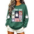 thumbnail image 5 of Spooky Season Sweatshirt Womens Ghost Graphic Pullover Crew Neck Long Sleeve Loose Fit Casual Fall Tops Ribbed Cuffs and Hem Cute Halloween Long Sleeve Sweatshirt, 5 of 7