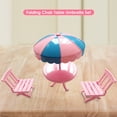 thumbnail image 4 of 1 Set de Poupée Extérieure Table de Plage avec Parasol Pliant Accessoires de Chaise, 4 of 7