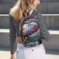 thumbnail image 6 of Naloa Psychedelic Shark Artwork Canvas Backpack for Men Women Rucksack Casual Travel Daypack College Tote Satchel Bookbag for Teens-Small, 6 of 7