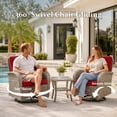 thumbnail image 3 of Unnifurnzi 5 Pieces Outdoor Wicker Patio Furniture Set-High Back Outdoor Rocking Chairs Set of 2 with Ottoman Patio Conversation Sets for Deck Lawn Porch Balcony Poolside-Gray/Red, 3 of 7