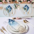 thumbnail image 3 of Blue Brown Ombre Coastal Cloth Napkins, Sea Nautical Summer Beach Starfish Coral Washable and Reusable Dinner Napkins Set of 2, Table Napkin for Kitchen Party Birthday Wedding Hotel 20"x20", 3 of 9