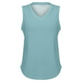 thumbnail image 4 of Women's Sleeveless V-Neck Tank Top - 2025 Summer Loose Fit Flowy Casual Vest | Yubnlvae | Women's Sleeveless T Shirt Print Vest 2025 Loose Casual V Neck Shirt (Light blue | S), 4 of 5