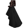thumbnail image 4 of Vedolay Womens Dresses Casual Women's Short Sleeve Boho Floral Dress A Line Smocked Midi Dress,Black XL, 4 of 4