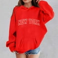 thumbnail image 2 of Boys Hoodie Kids City Name Letter Print Red Hoodie Long Sleeve Soft Sweatshirts Top Fall Winter Clothes Girls Clothes 11-12 Years, 2 of 7