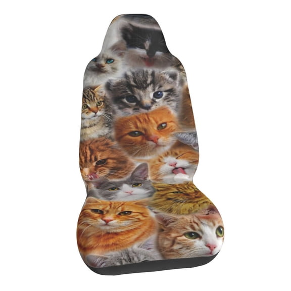 Cute Cats Pattern Car Seat Covers Stretch Car Seat Protectors Universal Fit