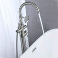 thumbnail image 3 of CoSoTower Freestanding Tub Filler Bathtub Faucet Brushed Nickel With Hand Held Shower Floor-Mount, 3 of 5