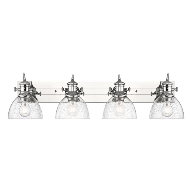 Hines 4-Light Vanity Light in Chrome with Seeded Glass