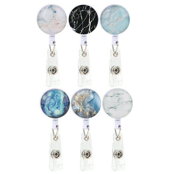 Ccdes Retractable Lightweight Badge Reels, ABS, 6 Count