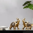 thumbnail image 3 of AMLESO 2pcs Elephant Statue Feng Shui Good Fortune Sculpture Decor Car Shelf Shopwindow, 3 of 8