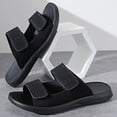 thumbnail image 6 of Rokment Mens Orthotic Arch Support Walking Sandals Comfortable Beach Casual Suede Adjustable Ankle Strap Open Toe Backless Slides Slippers Summer Black Size 7, 6 of 6