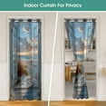 thumbnail image 3 of Beach Door Curtains for Doorways, Tropical Island Seaside Rustic Wooden Door Privacy Grommet Thermal Insulated Closet Curtain for Room Dividers, 1 Panel, 52 x 72 Inch, 3 of 6