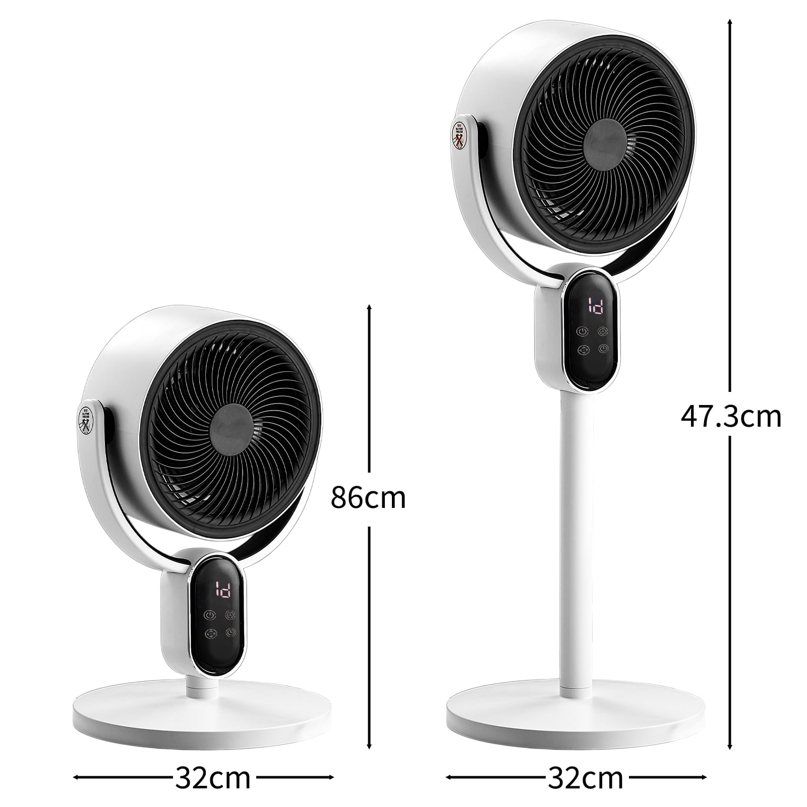 Circulation Fan, 40W 2 in 1 Air Circulator Fan with Remote Control, 3 Speed Levels, 12H Timer, Manual Vertical Adjustment, Automatic Horizontal Oscillation, LED Display & Remote Control