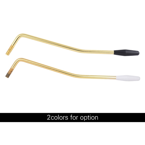 NFTIGB 6mm Thread Diameter Single Tremolo Vibrato Whammy Bar Arm Crank Lever for Electric Guitar System, Golden with Black Tip, 6.9 Inches / 17.5 cm