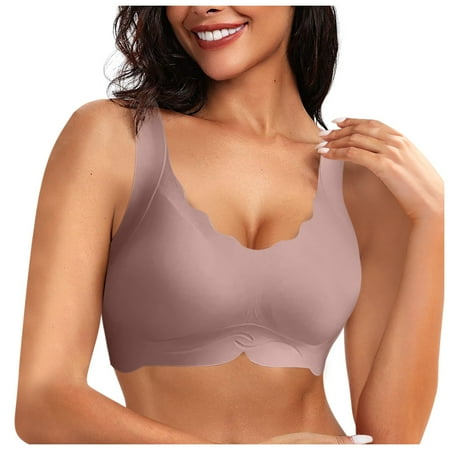 Plunge V Bras for Women Full Coverage Wireless Bra Unlined Bra For Large Bust Simple Sizing Available Comfort Sports Bra Underwear