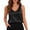 Black, variant on Satin Tank Top with Double V-Neck, Sleeveless Loose Fit, Double-Layer Chest, Elastic Fabric and US S-2XL Sizing
