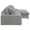 thumbnail image 5 of Pemberly Row Modern Velvet Upholstered Reversible Sectional Morning Fog, 5 of 15
