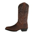 thumbnail image 3 of Cowboy Boots for Men Comfortable Mid Calf Boot  Embroidered Cowboy Shoes Brown 7, 3 of 9