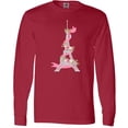 thumbnail image 3 of Inktastic Eiffel Tower in Paris with Flowers and Pink Banner Long Sleeve T-Shirt, 3 of 5