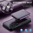 thumbnail image 5 of Case Designed for Samsung Galaxy S25 Plus, Classic RFID Blocking Detachable Magnetic Card Slots Kickstand Durable Shockproof Protective Magnetic Buckle 2 In 1 Case for Galaxy S25 Plus - Purple, 5 of 11