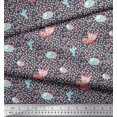 thumbnail image 3 of Soimoi Moss Georgette Fabric Dot,Fish & Cat Kids Print Fabric by Yard 42 Inch Wide, 3 of 3