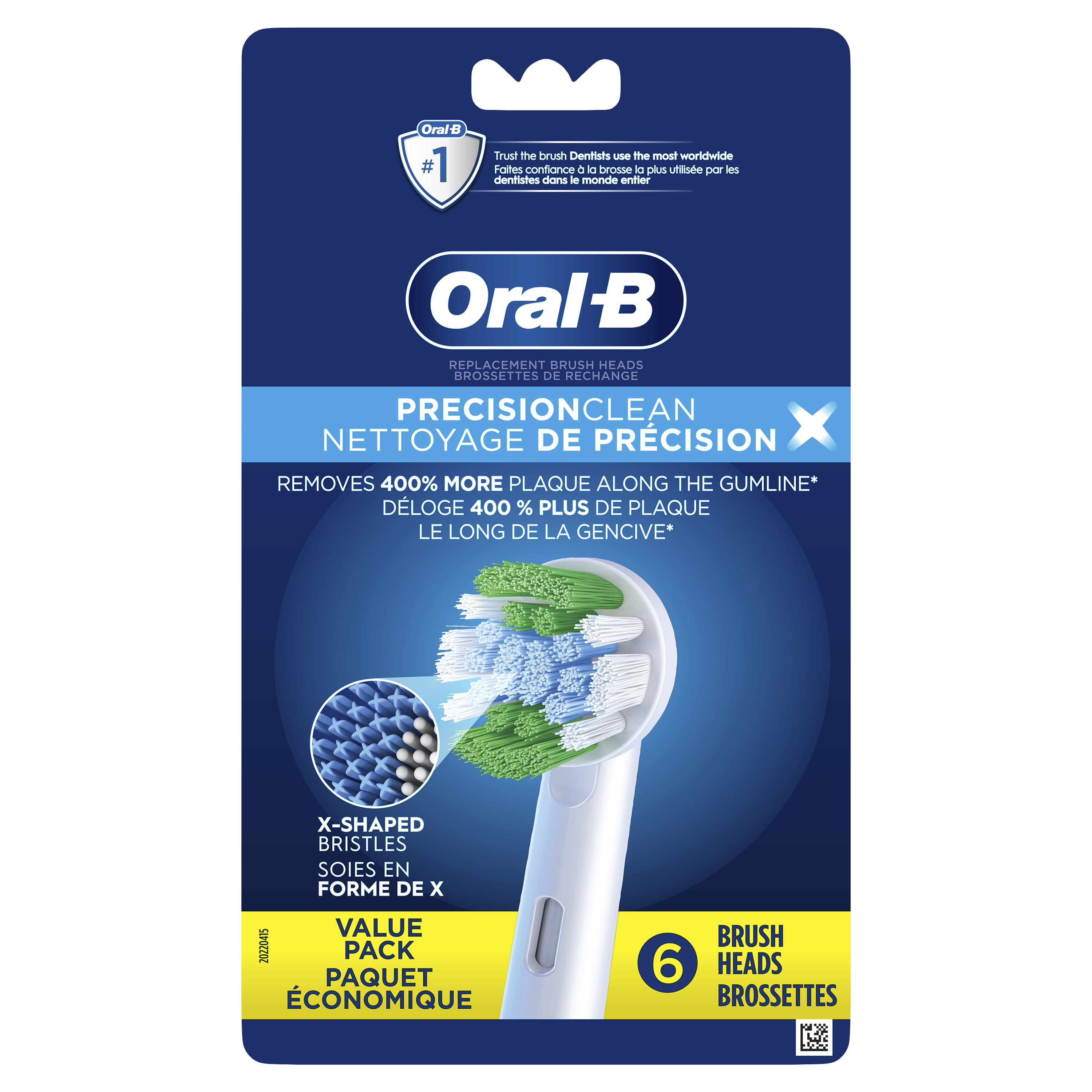 Oral-B PrecisionCleanX X-Filament Replacement Brush Heads, 6 Ct