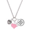 thumbnail image 1 of Delight Jewelry Silvertone Celtic Knot Trinity Band Spinner - Light Pink Heart Nurse Strong Zoe Necklace, 1 of 4