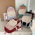 thumbnail image 2 of Summer New Women Backpack Trend Badge Student School Bag Kawaii Pendant Travel Backpacks High Capacity Storage Backpacks, 2 of 7