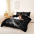 thumbnail image 3 of Homewish Lightning Flash Duvet Cover Queen,Abstract Modern Queen Bedding,Black,Black Reversible,3 Pieces,1 Duvet Cover and 2 Pillowcases, 3 of 6