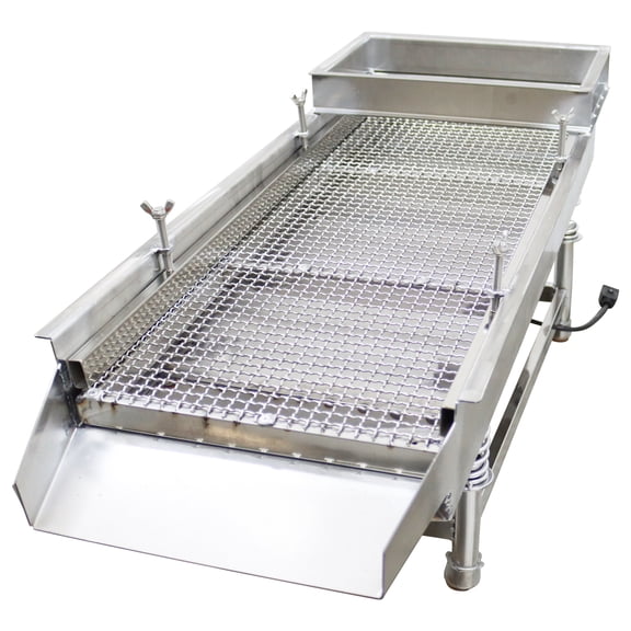 Stainless Steel Linear Vibrating Screen Sieving Machine with 11mm Square Hole Mesh