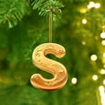 thumbnail image 4 of Golden 26 Alphabet Christmas 2D Acrylic Ornaments - 1pc 3.1in(8cm) Cute Backpack & Car Pendant Decor, Festive Holiday Letter Hanging Accessories for Christmas Tree Home Decoration,, 4 of 7