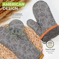 thumbnail image 5 of Premium Heat-Resistant Oven Mitts - Stylish and Beautiful - Non-Slip Platinum Silicone Grip - Long and Thick - 100% Natural Cotton Exterior and Soft Terry Cloth Lining - Set of 2 by Cook'n'Chic, 5 of 6