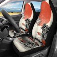 thumbnail image 3 of Uourmeti Koi Fish Wave Print Car Seat Covers Breathable Car Seat Covers Full Set, Easy to Install Compatible with most Cars Most Sedans, 3 of 10