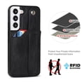 thumbnail image 6 of Design for Samsung Galaxy S22 Plus 5G Phone Case with Screen Protector Adjustable Wrist Strap Kickstand Credit Card Slot Slim Shockproof Hybrid Rugged Protective Cover for Women Men 6.6 inch Black, 6 of 14