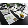 thumbnail image 3 of Lily Green Leaves Placemat Wedding Party Dining Decor Linen Table Mat Kitchen Accessories Table Napkin, 3 of 4