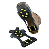TELOLY Ice Cleats - Snow Grips Crampons Anti-Slip Traction Cleats Ice Grippers for Shoes and Boots - Steel Studs Slip-on Stretch Footwear for Women Men Kids