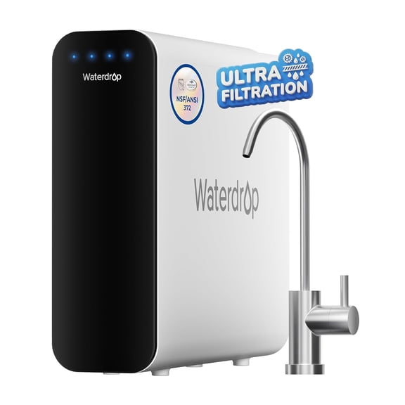 Restored Waterdrop TSU 0.01 Micron Ultra Filtration Under Sink Water Filter System, 3-Stage Tankless Under Sink Water Filtration System with Faucet, Smart Panel, Not Lower TDS (Refurbished)