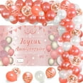 thumbnail image 1 of Ballons Rose Golden Anniversaire pour Femmes Filles Bannière de Toile de Fond de Photo Joyeux Anniversaire Or Rose Ballons Confettis Happy Birthday Décoration de Fête Anniversaire, 1 of 7