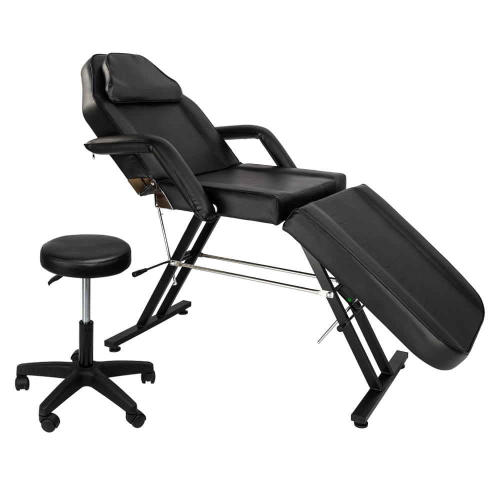 75 Portable Massage Table Black Massage Bed Fitted With Stool For 