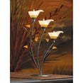 thumbnail image 2 of Home Decorative Three-Blossom Amber Lily Candle Holder, 2 of 3