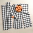 thumbnail image 4 of House of Orlo Cotton Gingham Check Dish Towel 4 Pack, 16"x26", Grey, 4 of 5