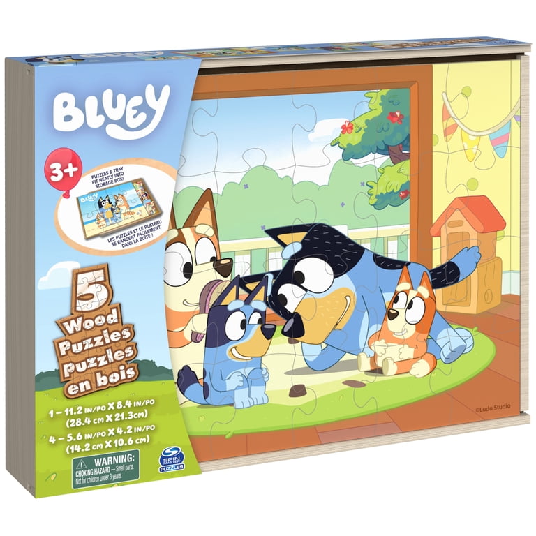 Bluey, 5-Pack High-Quality Jigsaw Puzzles with Vibrant Art in