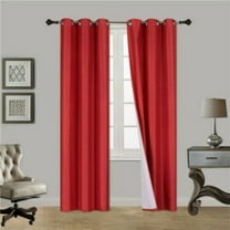 1 SET SSS RED Blackout Room Darkening Window Curtain Treatment Set, Two (2) Printed Grommet Panels 37"W X 84"L Each
