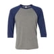 thumbnail image 1 of Camiseta de béisbol de manga 3/4 unisex Bella + Canvas M GREY/ NAVY TRB Lienzo 3200, 1 of 1